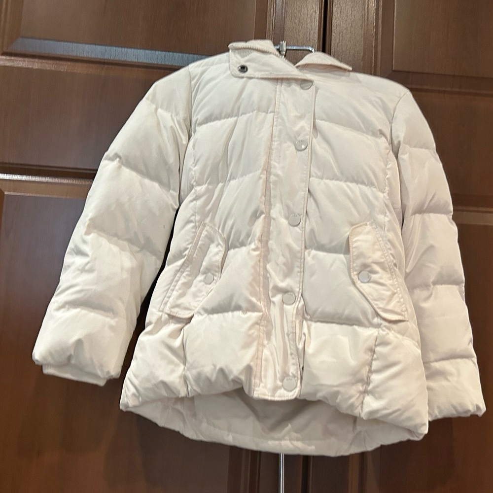 Gap cream puffer (75% down) with hood